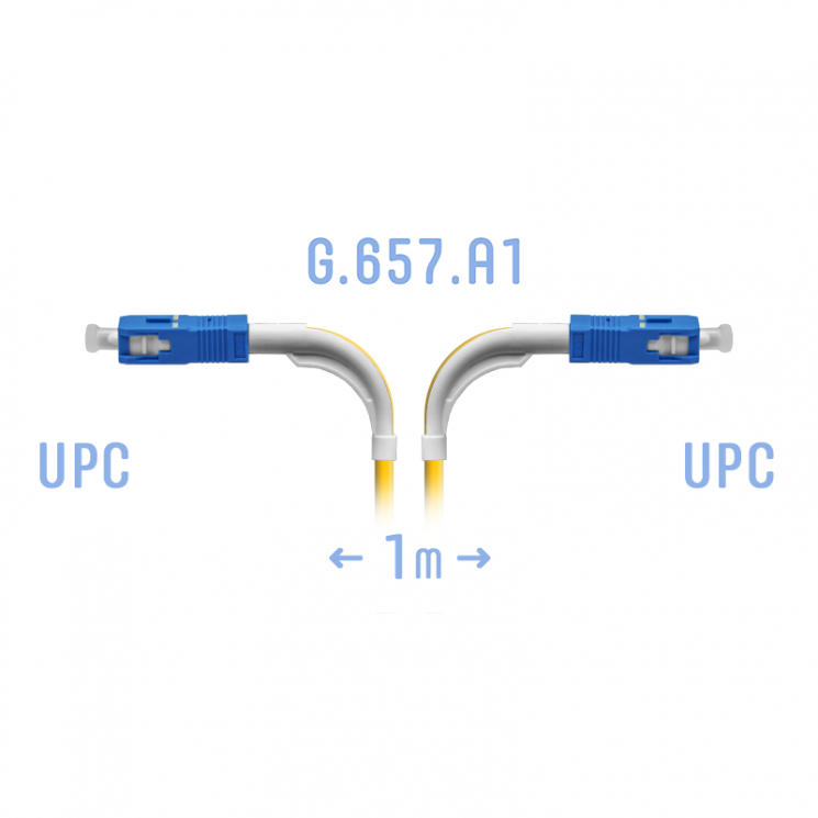 Патчкорд оптический SC/UPC SM G.657.A1 (угловой) 1 метр