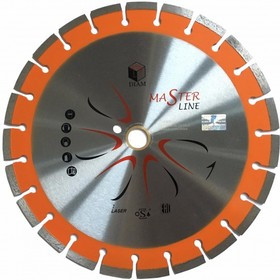 Круг алмазный DIAM Ф125x22мм Master Line 2.0x10мм Ф125х2х22мм сегментный универсальный