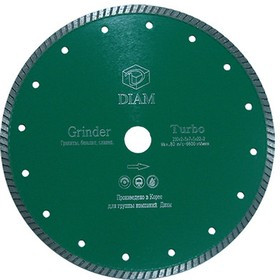 Круг алмазный DIAM Ф125x22мм Turbo GRINDER 2.0x10мм Ф125х2х22мм турбо по граниту
