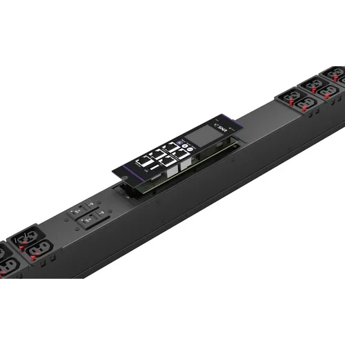 Блок розеток с функцией измерения и управления каждой розеткой серии SNR тип D выход 21*C13/19L и 21*C13L с фиксаторами вход 32A IEC60309 (3P+N+E)