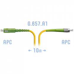 Патчкорд оптический FC/APC-SC/APC SM G.657.A1 10 метров