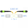 Патчкорд оптический MPO/APC FF SM G.657.A1, 24 волокна, 1 метр (Cross)