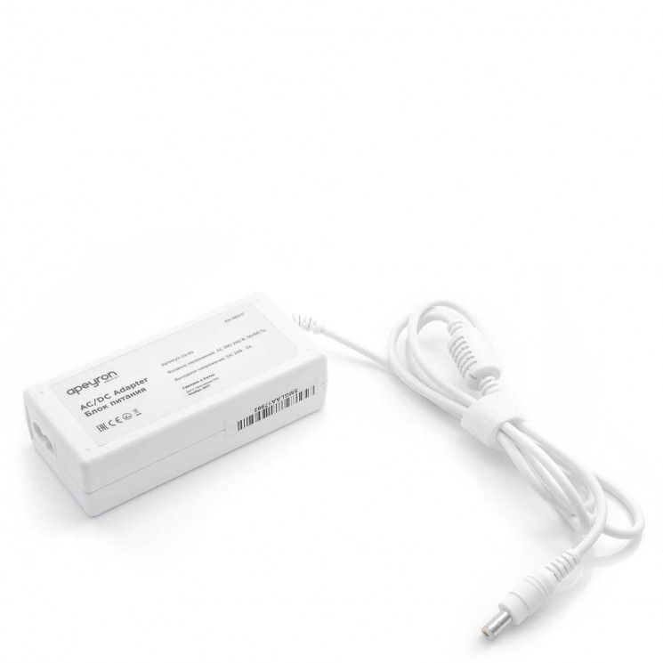 03-60 Адаптер сетевой, 24В, 72Вт, IP44, 3A, пластик белый, DC(папа) 5.5x2.5мм, корпус 108*48*30мм