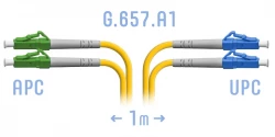 Патчкорд оптический LC/UPC-LC/APC SM G.657.A1 Duplex 1 метр