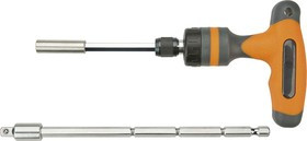 06-076, Держатель насадок c трещоткой 1/4" с длинным стержнем