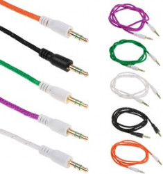 PL1005, Кабель соединительный Pro Legend 3.5" Jack (M) - 3.5" Jack (M) текстильная оплетка, черно-красный,1 м