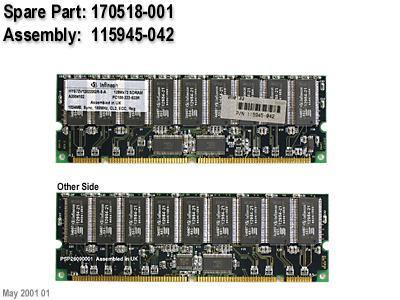 Модуль памяти HP 170518-001 Compaq 1GB SDRAM, CL2 (256MB)-170518-001(NEW)