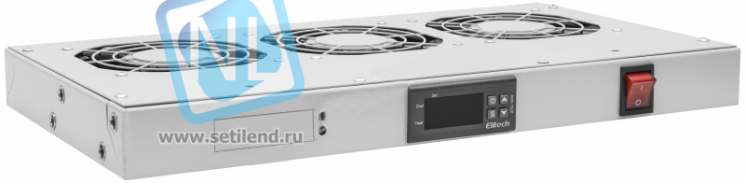 Модуль вентиляторный 19", 3 вентилятора, регулируемая глубина 230-415мм, с цифровым терморегулятором