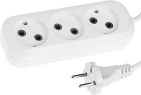 55031-3, Удлинитель СИБИН электрический, ПВС сечение 0,75кв мм, 3 гнезда, макс мощн 1300Вт, 3м