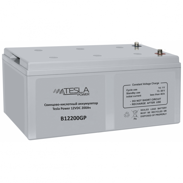 Свинцово-кислотный аккумулятор Tesla Power 12VDC 200Ач размер 496*259*220