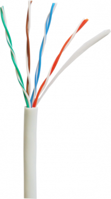 Кабель NETLAN U/UTP 4 пары, Кат.3 (Класс C), 16МГц, одножильный, BC (чистая медь), внутренний, PVC нг(B), серый, 305м