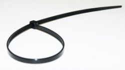 ALT-250L-B, Стяжка неоткрывающаяся с фиксатором 4.8х250мм, черная (уп. 100 шт.)