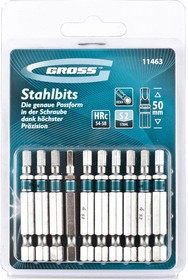 11463, Набор бит HEX 4х50, сталь S2, 10 шт.