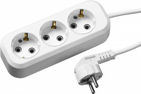 55034-3, Удлинитель СИБИН электрический, ПВС сечение 0,75кв мм, 3 гнезда, макс мощн 2200Вт, 3м, заземление