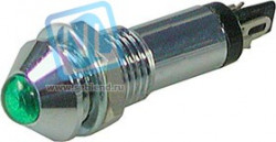 KLS9-IL-M8-04A-N1-G (N-706G), Лампа неоновая с держателем зеленая 220V