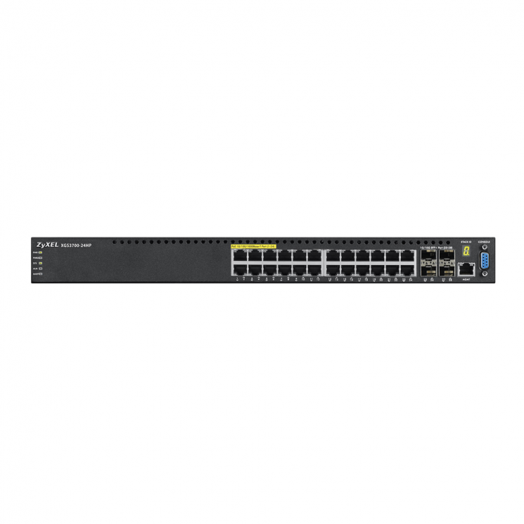 Коммутатор ZYXEL XGS3700-24HP 24 port Layer 2/3 Gigabit Datacenter Switch, PoE, 4x 10G