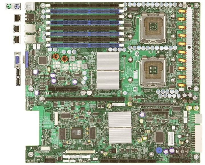 Материнская плата Intel D78511-204 i5000P Dual Socket 771 8FBD 6SATAII U100 PCI-E8x Riser SVGA 2xGbLAN E-ATX 1333Mhz-D78511-204(NEW)