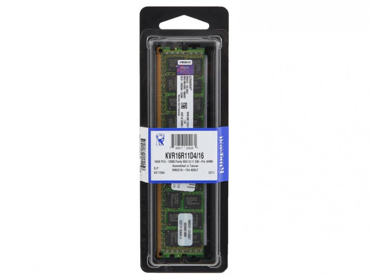 Модуль памяти Kingston KVR16LR11D4/16 16GB 1Gx4 DDR3-1600Mhz ECC Reg-KVR16LR11D4/16(NEW)