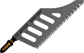 Пилка для лобзика ПРАКТИКА 777-109 T142HB, широкая по дереву, 1шт.