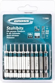 11466, Набор бит TORX 6х50, сталь S2, 10 шт.