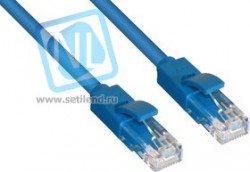 GCR-LNC01-0.15m, Патч-корд прямой 0.15m, UTP кат.5e, синий, позолоченные контакты, 24 AWG, литой, ethernet high speed