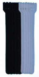 PL9608, Хомут-липучка (стяжка) 150мм х 12мм, 10 шт / 2 цвета (5 черный, 5 белый)
