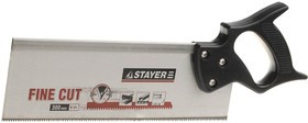 1536-30, Ножовка для стусла c обушком (пила) STAYER 300 мм, 8 TPI, прямой закаленный зуб, точный рез.