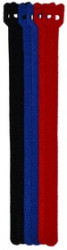 PL9622, Хомут-липучка (стяжка) 230мм х 13мм, 6 шт / 3 цвета (черный, синий, красный)