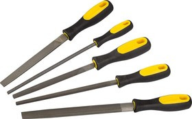 1682-20-H5_z01, Набор STAYER "PROFI": Напильники с двухкомпонентной рукояткой,плоский, полукруглый, трехгран,квадратны