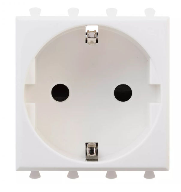 Розетка 1-м 2мод. Avanti"Белое облако" 16А IP20 2P+E защ. шторки бел. DKC 4400002