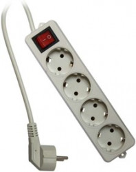 2006288, Удлинитель Гарнизон 4 евророзетки с выключателем и заземлением, допустимый ток 16А, длина 2м.