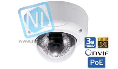 IP камера SNR-CI-DD3.0I купольная 3.0Мп c ИК подсветкой, 3.3-12мм, PoE, вандалозащищенная