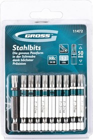 11472, Набор бит TORX 30х50, сталь S2, 10 шт.