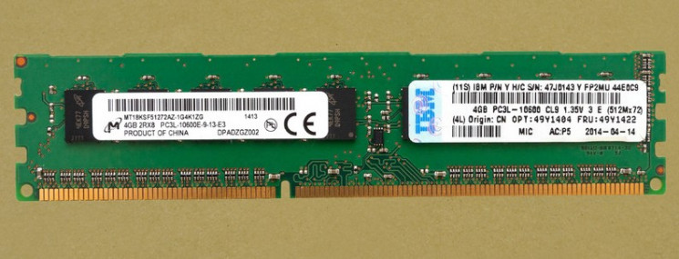 Модуль памяти IBM 49Y1422 4GB 2RX8 PC3L-10600E DDR3 1333MHZ DIMM-49Y1422(NEW)