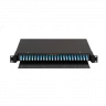 Оптический кросс NIKOMAX 19" Premium Line, 1U, укомплектованный на 48 портов LC/UPC (24 двойных LC/UPC адаптеров), SM 9/125 OS2, выдвижной, с полкой