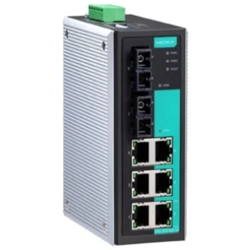 Коммутатор EDS-308-SS-SC-T Ethernet switch,with 6 10/100 BaseTx ports,2 single mode 100Fx,t:-40/+75C