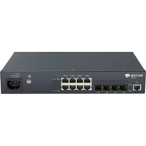 Управляемый коммутатор уровня 3 BDCOM S5700-8ET4Xv1, 8x 2.5GBASE-Т, 4x 1/10GE SFP+, 220V AC