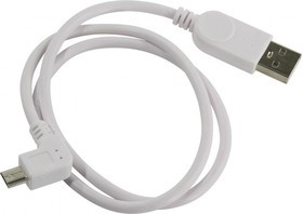 PL1298, Кабель USB2.0 A вилка - Micro USB, угловой, ,белый, 1м