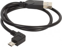 PL1299, Кабель USB2.0 A вилка - Micro USB, угловой, черный, 1м