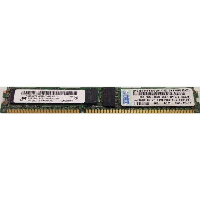 Модуль памяти IBM 00D4980 1x8GB, 1Rx4, 1.35V PC3L-10600 CL9 ECC DDR3 1333MHz VLP RDIMM-00D4980(NEW)