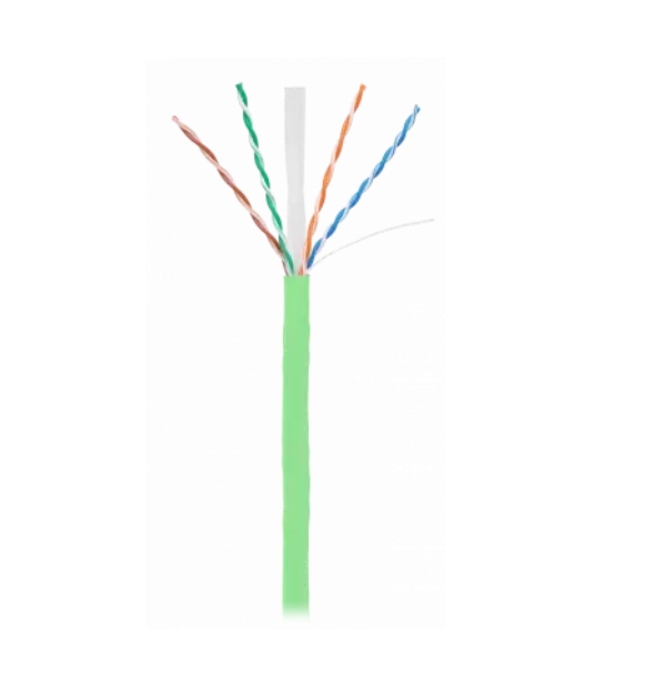 Кабель витопарный, категории 6, U/UTP, 4 пары, 23 AWG, LSZH нг(A)-HFLTX, для внутренней прокладки,зеленый, коробка 305 м