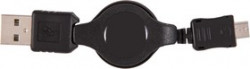PL1309, Кабель-рулетка USB2.0 A - Micro USB B, 0.8м
