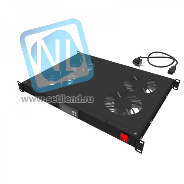 Модуль вентиляторный 19" 1U, 4 вентилятора, регулируемая глубина 345-810 мм с контроллером температуры