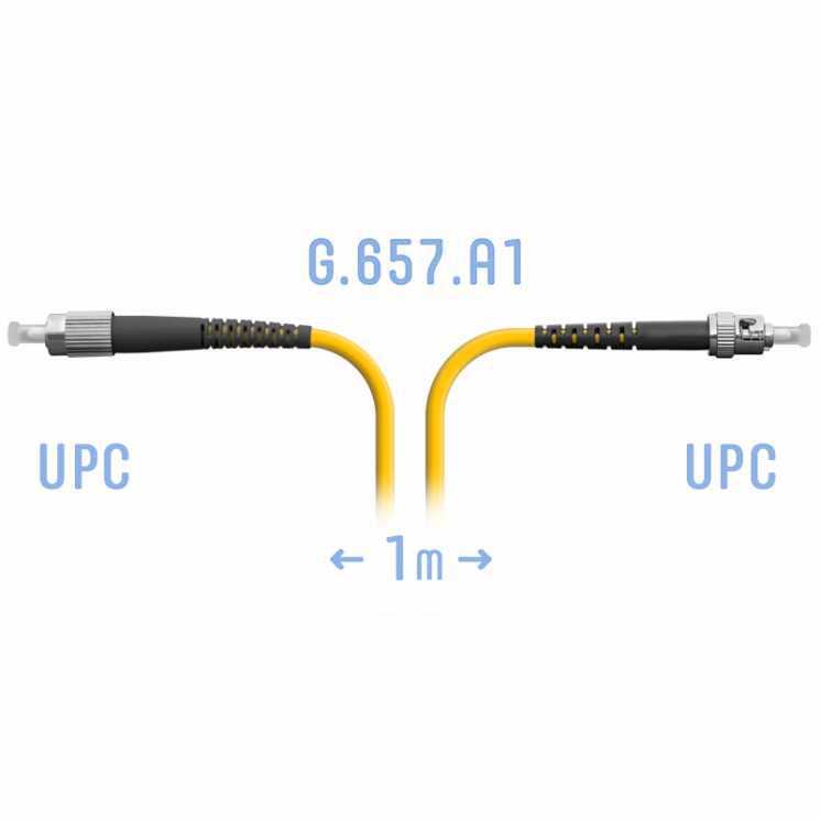 Патчкорд оптический FC/UPC-ST/UPC SM G.657.A1 1 метр
