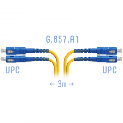 Патчкорд оптический SC/UPC SM G.657.A1 Duplex 3 метра