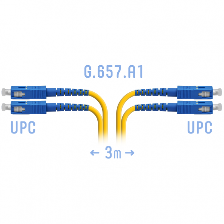 Патчкорд оптический SC/UPC SM G.657.A1 Duplex 3 метра