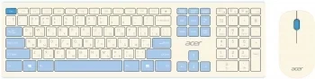 Клавиатура + мышь Acer OCC205 клав:белый/голубой мышь:белый/голубой USB беспроводная slim Multimedia