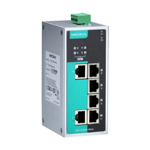 Коммутатор 2 x 10/100BaseTX, 4 x PoE+ 10/100BaseTX, с расширенным диапазоном температур