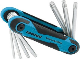 16413, Набор ключей имбусовых Tamper-Torx, TT10-TT40, CrV, складные, 7 шт.