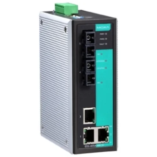 Коммутатор EDS-405A-MM-SC, 3 x 10/100BaseTX, 2 x 100BaseFX (многомодовое оптоволокно) с базовыми функциями управления, разъем SC